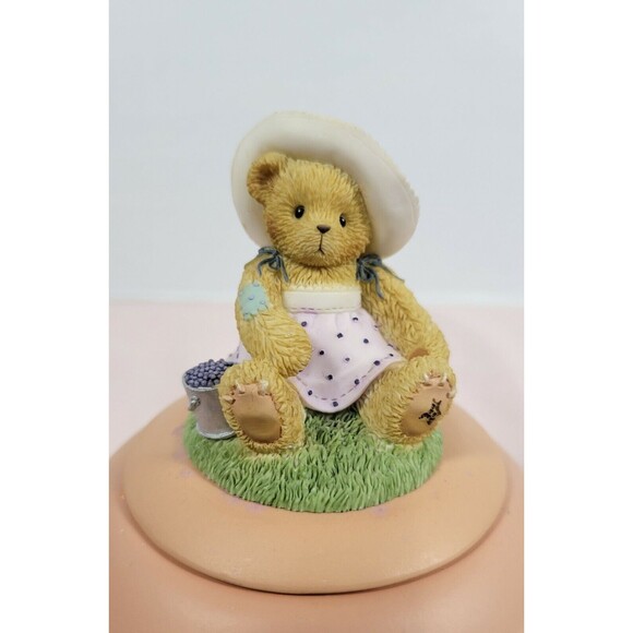 3 Piece Cherished Teddies 111601 Tea Light Round Heart Cutout Figurine Top 2002 - Picture 12 of 12